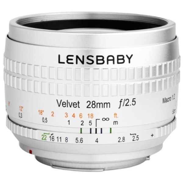 Lensbaby Velvet 28mm f/2.5 Lens for Nikon F (Silver)