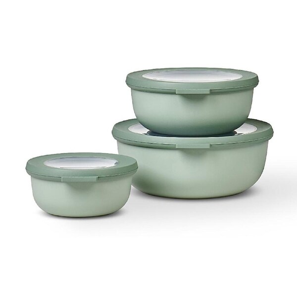 Mepal Cirqula 3 Piece Small Round Storage Container Set - Sage