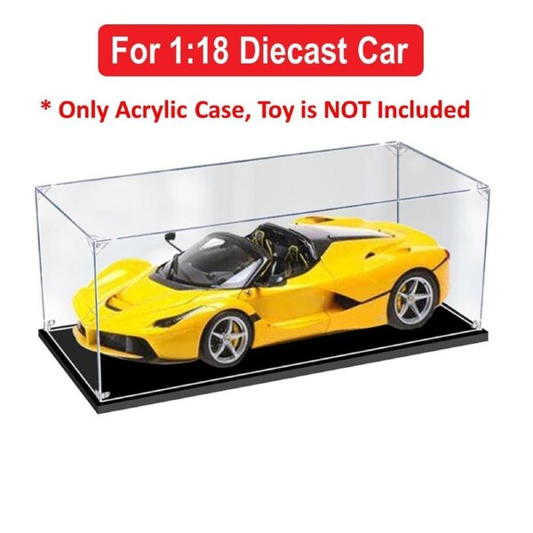Acrylic Display Case for 1:18 BBR FERRARI LAFERRARI APERTA YELLOW Diecast Car Model Figure Storage Box Dust Proof Glue Free