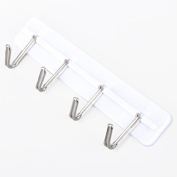Removable Key & Utility Rack 14cm x 2.5cm Includes 4 Iron Hooks (Holds up to 1.5kg each)
