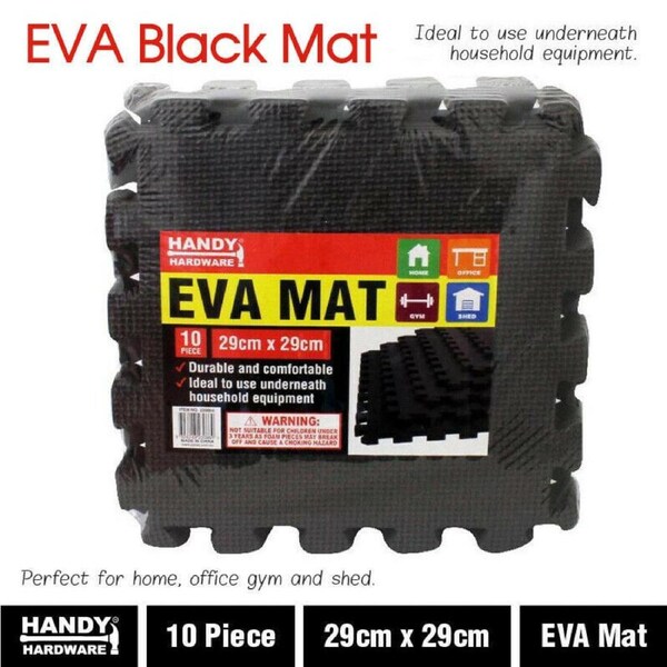 EVA Mat 29cm x 29cm Black 10pc