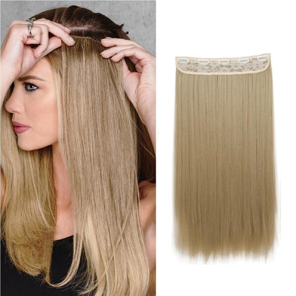 Golden Blonde High Grade Synthetic Hair Extension Clip-In Straight Hair 5 Clips 22"