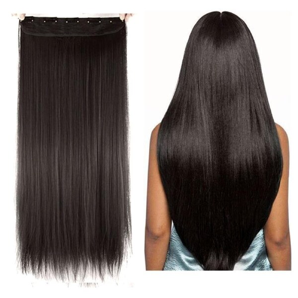 Chocolate Brown High Grade Synthetic Hair Extension Clip-In Straight Hair 5 Clips 22"
