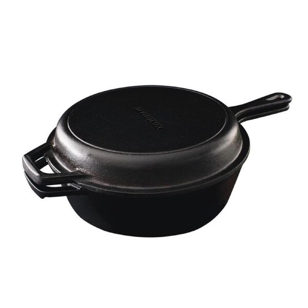 Pyrolux Pyrocast 2 in 1 Duo Cast Iron Pot & Fry Pan Cookware Set Skillet