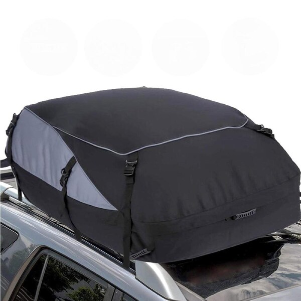 riin Universal Car Roof Top Bag Waterproof Cargo Luggage Storage Carrier for Travel Removal Size 142x110x45cm Model L