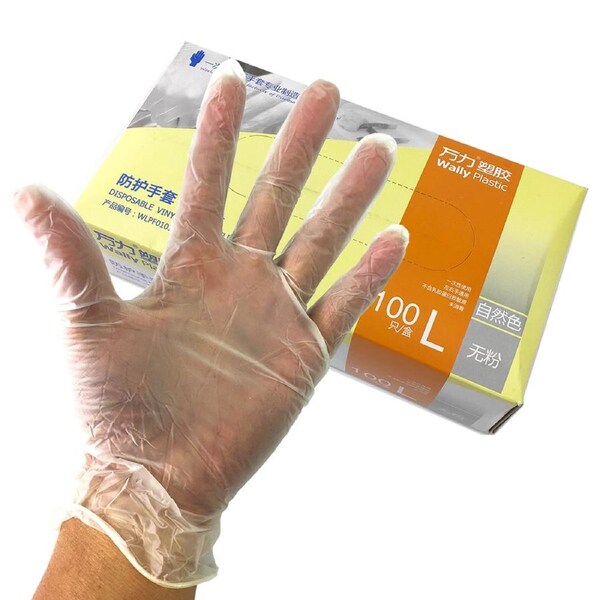 Disposable Gloves Clear Powder Free Vinyl PVC Large 1 box 100pcs