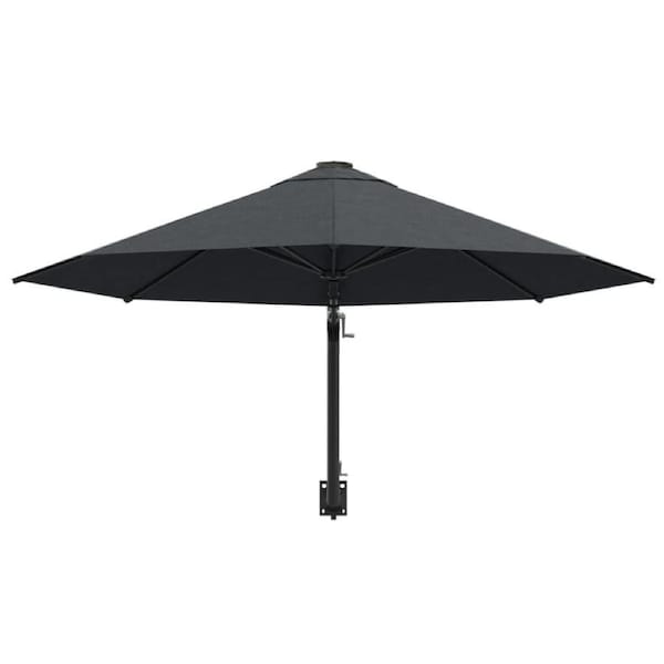 Outdoor Umbrella Wall Mounted Parasol Garden Patio Shade 3m Metal Pole Crank