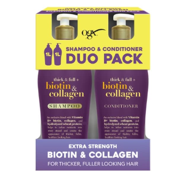 OGX Biotin Collagen Shampoo + Hair Conditioner 2L Extra Strength / Volume Humane