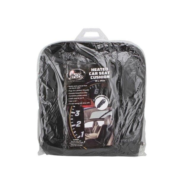 Autostyle 99cm/12V Heated Car Seat Cushion Warmer Mat Vehicle Accessory Black