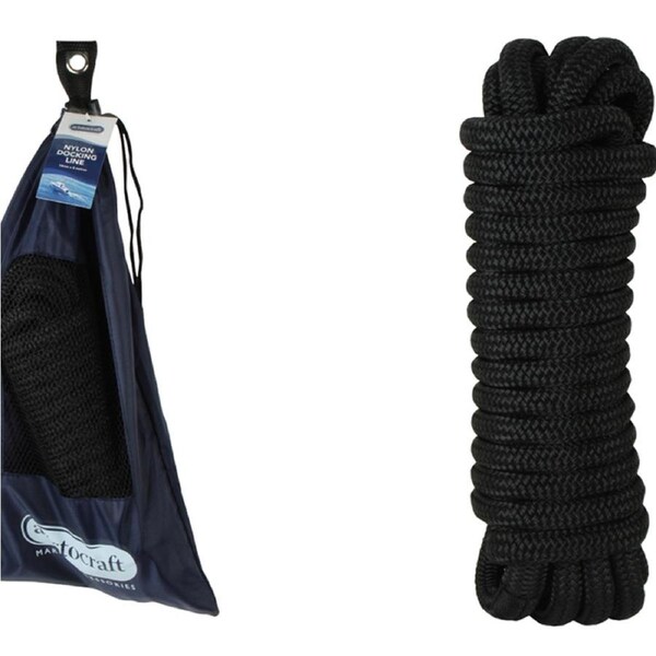 Aristocraft 8M/14mm Docking Line Double Braided Rope Yacht/Boat Accessory Black