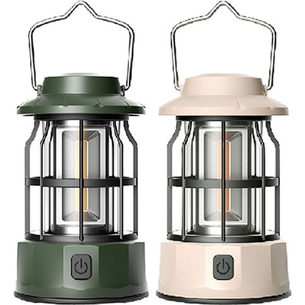 2PK Sansai 19cm Portable Water Resistant Outdoors Hiking/Camping Lantern Asstd