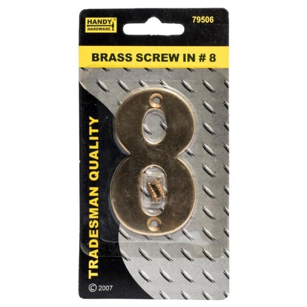 Signage Brass Screw on Number Includes 2 Screws- #8