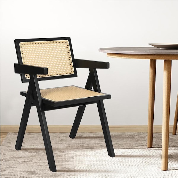 Levede Wicker Accent Rattan Dining Chair - Black