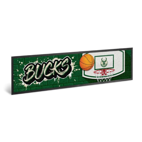 NBA Milwaukee Bucks Basketball Bar Runner Mat