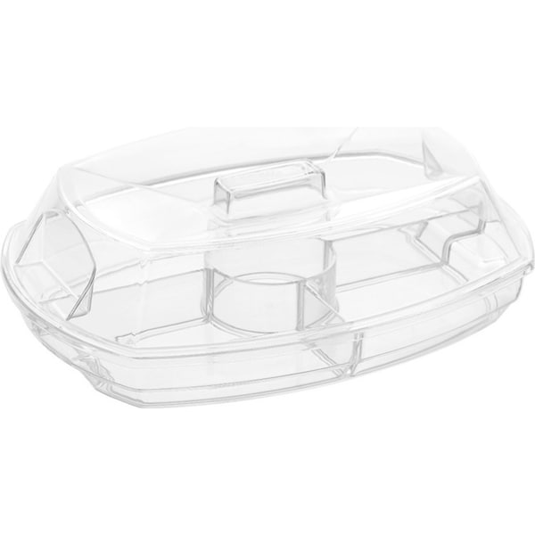 Lemon & Lime Crystal Chilled Serving Platter With Lid Kitchen Plastic Serveware