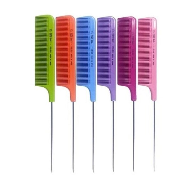 Eurostil Metal Tail Comb Assorted Colours One Piece