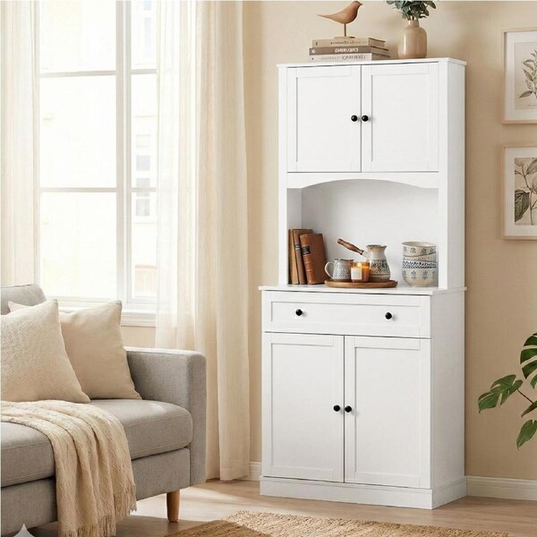 180cm Artiss Buffet Sideboard Hutch Cabinet - BEINI White