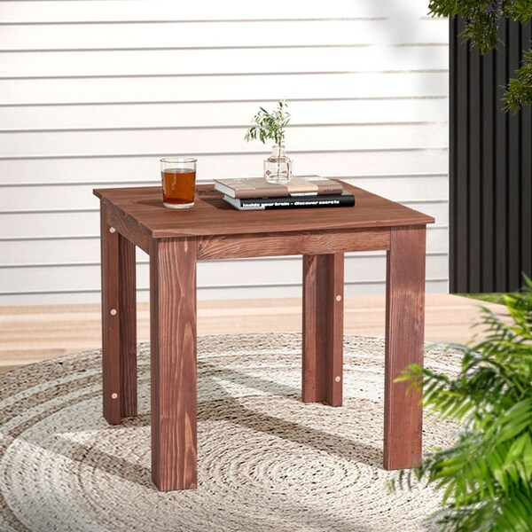 1x Gardeon Wooden Coffee Side Table Outdoor Furniture Indoor Desk Garden Brown