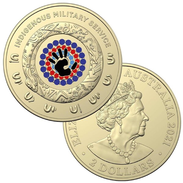 $2 2021 Indigenous Military Service NEW Uncirculated AUS TWO From Ram Bag