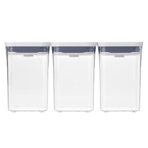 3pc Oxo Good Grips 2.0 1L Rectangle Pop Container Value Set Food Storage w/ Lid