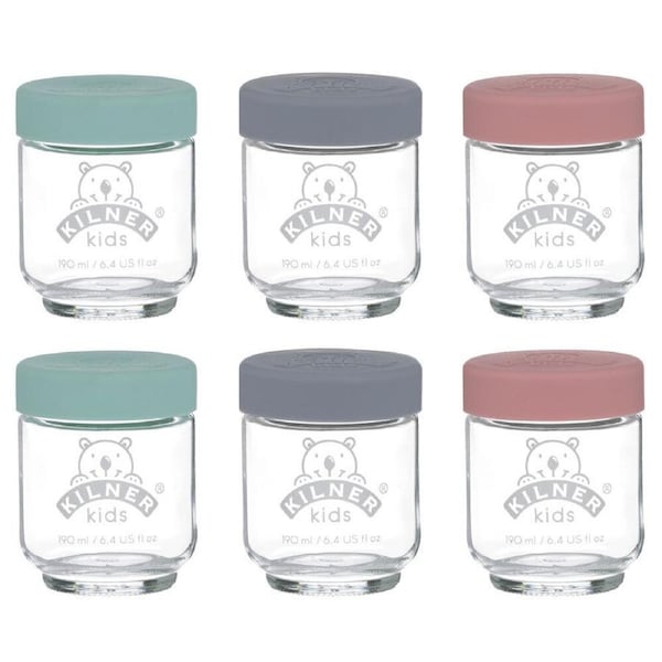 6pc Kilner Kids 190ml Glass Jar Baby Food Storage Container/Canister w/ Lid Set