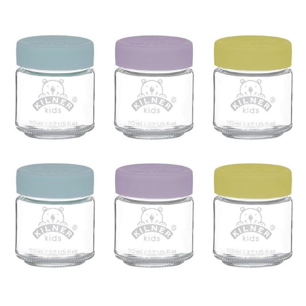 6pc Kilner Kids 110ml Glass Jar Baby Food Storage Container/Canister w/ Lid Set