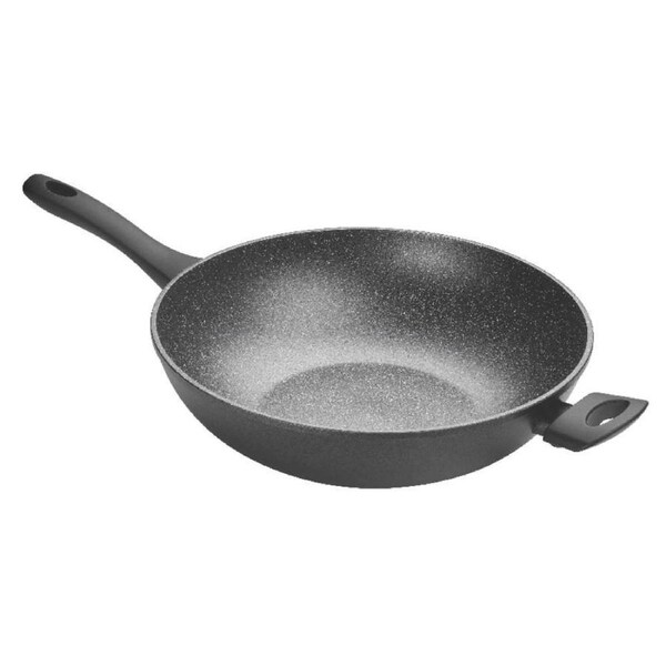 Pyrolux Pyrostone 32cm Stoneware Non-Stick Open Wok/Stir Fry Cooking Pan Black