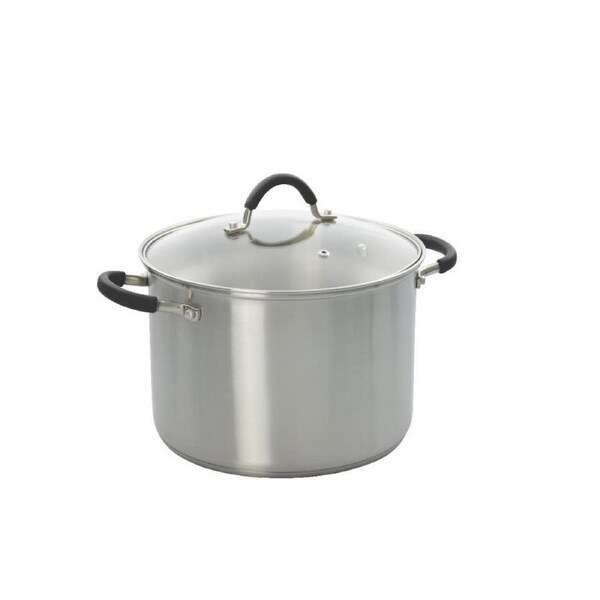 Pyrolux 26cm/10L Stainless Steel Stock Pot w/ Glass Lid Induction Stew Cookware