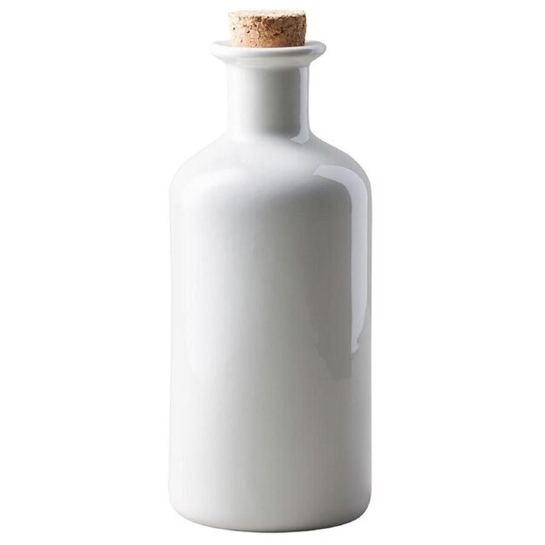 Maxwell & Williams Epicurious 500ml Porcelain Oil Bottle Dispenser Cork Lid WHT