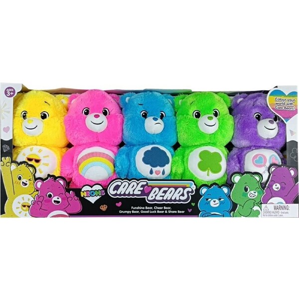 Care Bears Unlock the Magic Neon 5 Pack Medium Plush