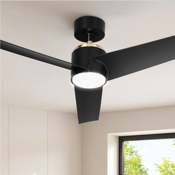 52 Inch Devanti Ceiling Fan DC Motor w/Light w/Remote - Black