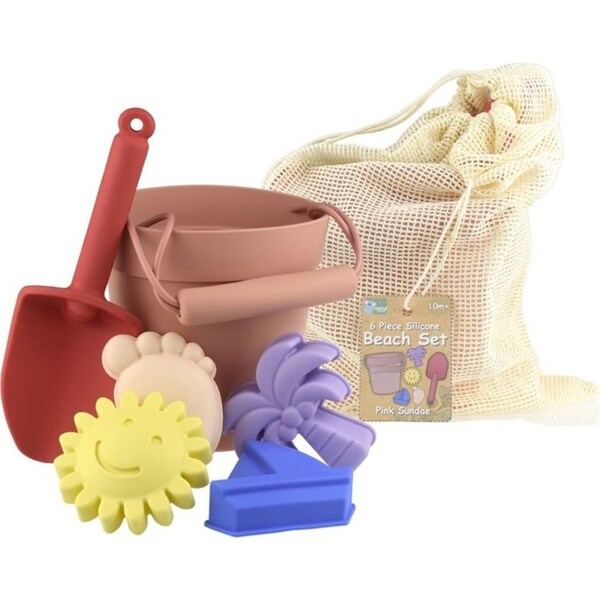 6pc Koala Dream Silicone Baby/Toddler Beach Sand Toy Set Pink Sundae 10m+