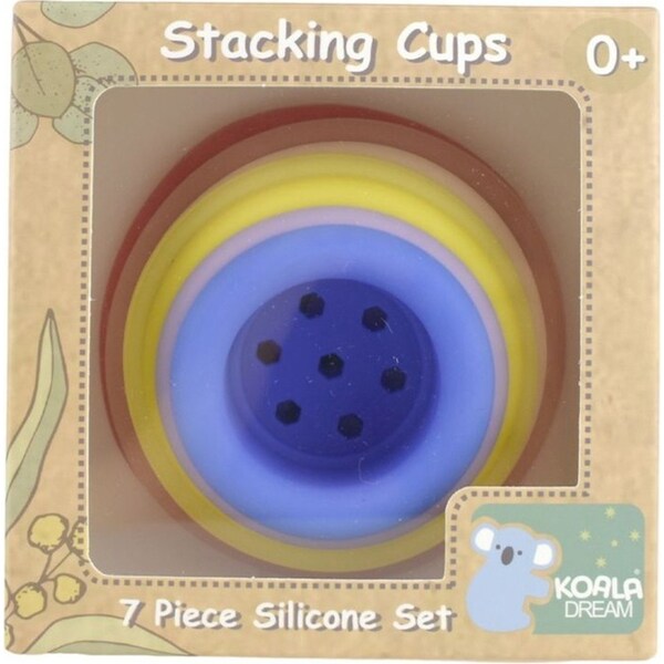 7pc Koala Dream Baby/Toddler Stacking Cups Play Toys Silicone Set Pink 0m+