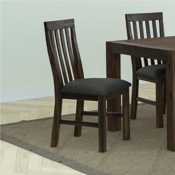 Nowra 2X Dining Chairs with Solid Acacia Timber In Chocolate Colour