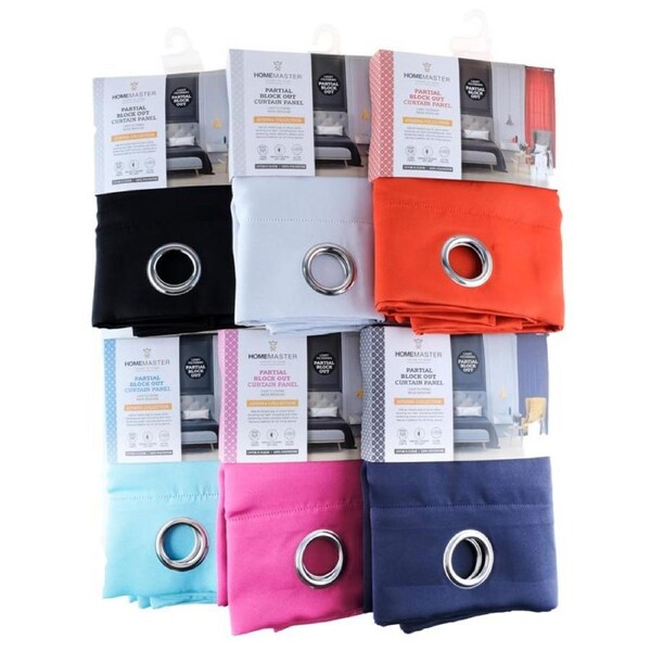 Curtain Partial Block Out 6 Assorted Colours Athena Collection 137cm x 213cm