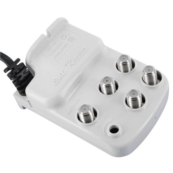 Kingray 4-Way Antenna Booster/Amplifier Splitter VHF/UHF F-Type