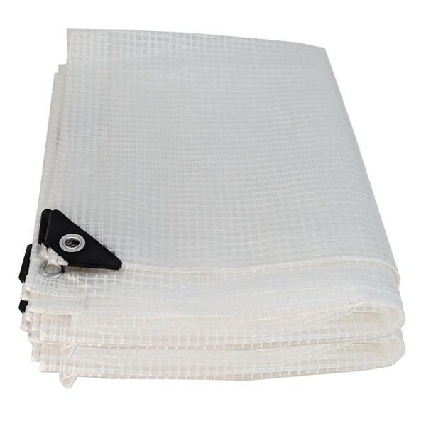1x Reinforced Grid PVC Cover Clear Tarp 3Mx4M Screen Tarpaulin Waterproof Rain Shed Sheet Greenhouse 135GSM