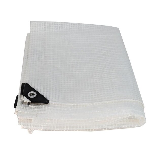 1x Reinforced Grid PVC Cover Clear Tarp 2Mx3M Screen Tarpaulin Waterproof Rain Shed Sheet Greenhouse 135GSM