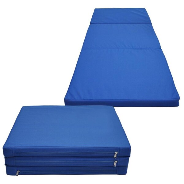 2 x Folding Yoga Blue Mat - Gymnastics Floor Exercise Gym Mat - 180cm*60cm*5cm