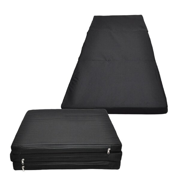 2 x Folding Yoga Black Mat - Gymnastics Floor Exercise Gym Mat - 180cm*60cm*5cm