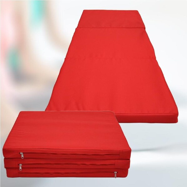 2 x Folding Yoga Red Mat - Gymnastics Floor Exercise Gym Mat - 180cm*60cm*5cm