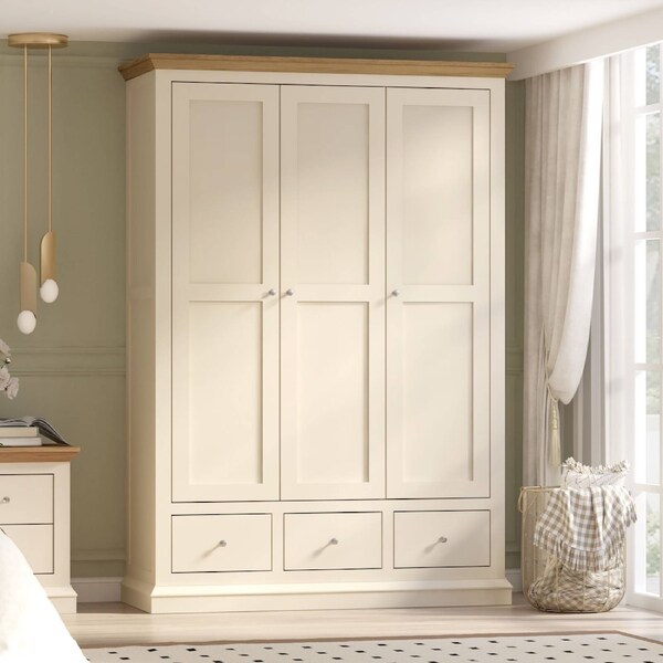 Hannah Wardrobe French Provincia l 3 Door 3 Drawer Wardrobe