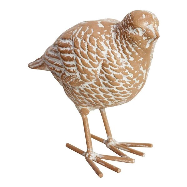 Metal 14cm Standing Bird Sculpture Outdoor Garden Home Decor Ornament Sandstone