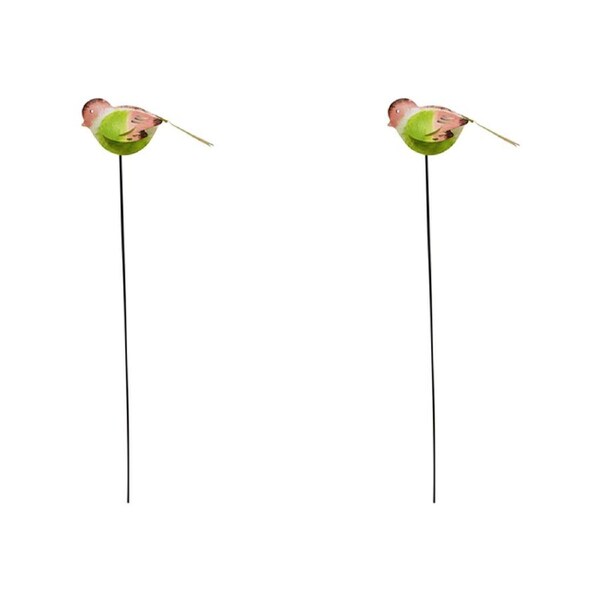 2x Metal 53cm Pot Stake Home/Garden Decorative Lawn Ornament Bora Bora Bird Pink