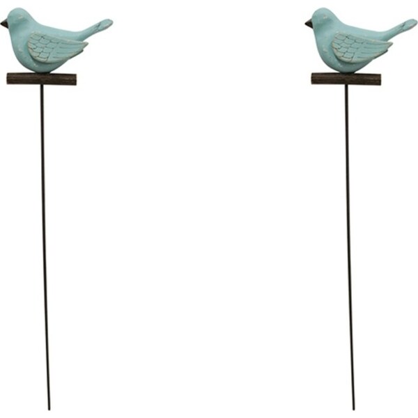 2x Metal 39cm Pot Stake Home/Garden Decorative Lawn/Porch Ornament Bird Corfu