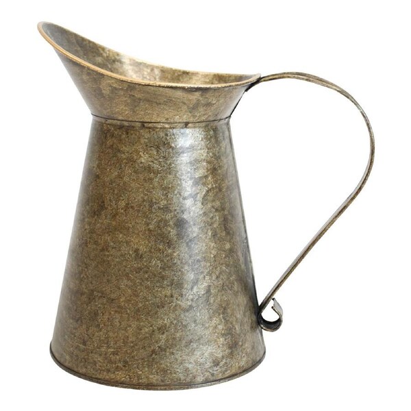 Metal 21cm Jug Sonaa Home/Garden Decorative Vintage Plant/Flower Container Gold
