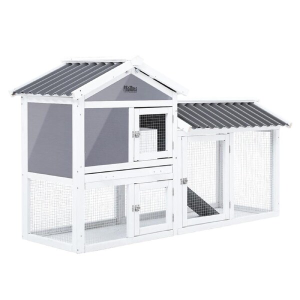 Rabbit Hutch Chicken Coop 147cm 2 Storey Pet Cage Run GRACIE