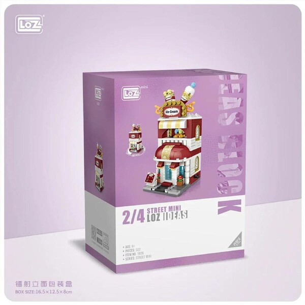 LOZ Mini Street Series Ice Cream Store (322 pcs) Mini Building Bricks LOZ1626