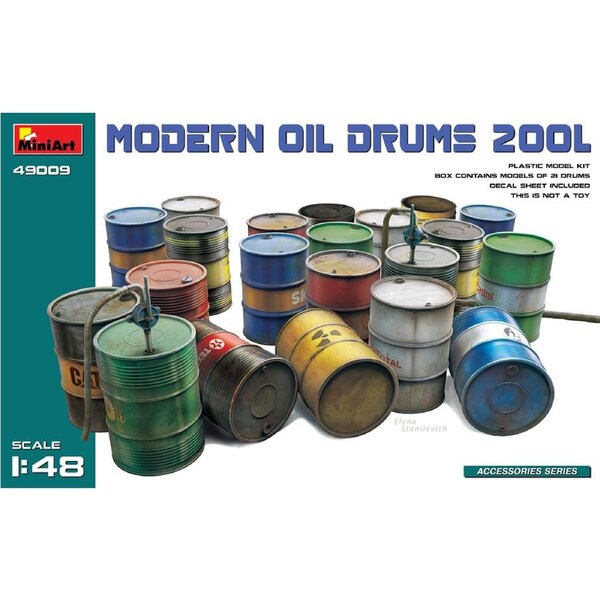 MiniArt 1/48 Modern Oil Drums (200l) Plastic Model Kit