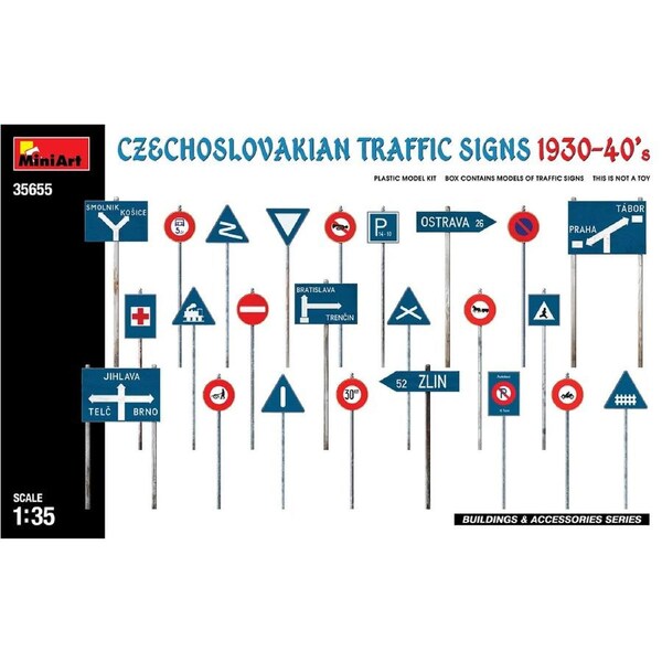 MiniArt 1/35 Czechoslovakian Traffic Signs 1930-40?s Plastic Model Kit